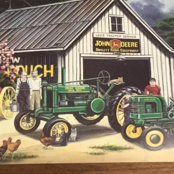 Large wood framed John Deere advertising print by Pamela C. Renfroe - Picture 3 of 8